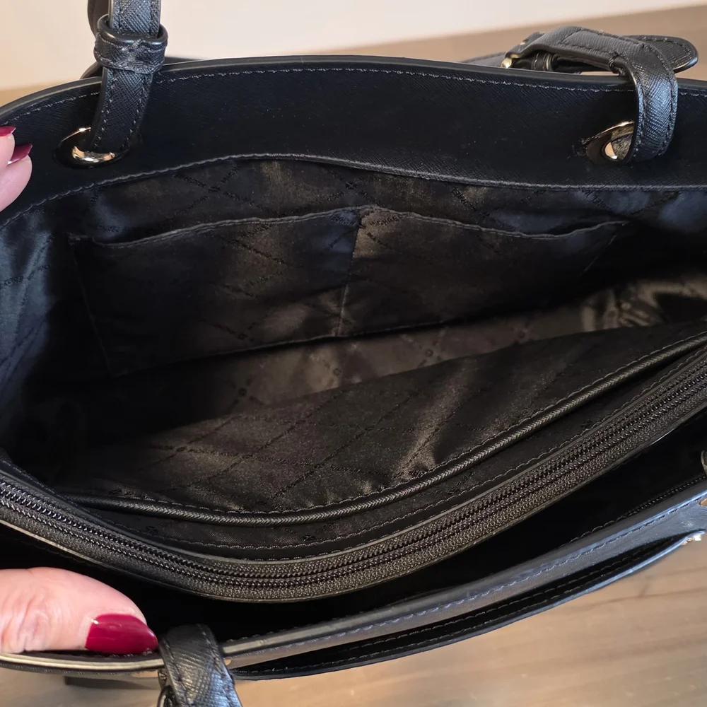 Michael Kors Black Saffiano Leather Tote with Gold Details - Picture 4 of 7